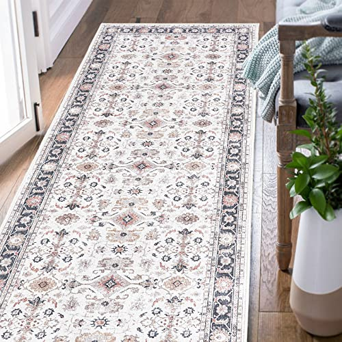TOPICK Vintage Küchenteppich läufer Flur waschbar küchenläufer 60x183 Braun