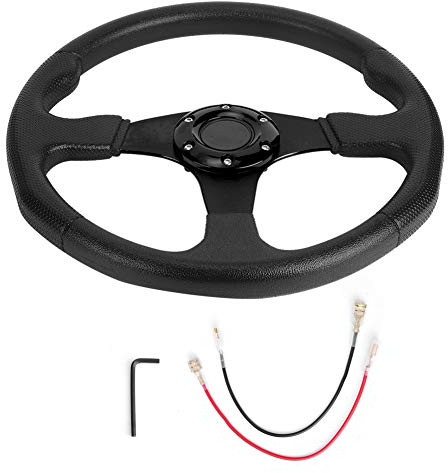 350 Mm/14 Zoll Rennwagen-Lenkrad, Universelles Deep-Dish-Lenkrad, Modifiziertes Lenkradzubehör(Schwarz)