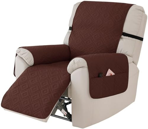SWJ-swjssb Sesselbezüge Sesselschoner für Fernsehsessel,100% Wasserdicht Sesselbezug Relaxsessel Sesselauflage Relax Schutzbezug Anti-Rutsch Sesselüberzug mit armlehnen Bezüg(Dark curry)