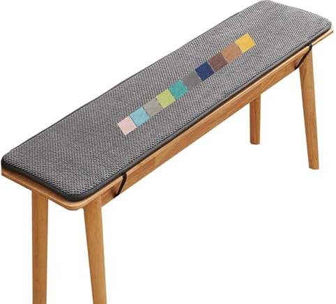 Stuhlkissen Balkon, Rutschfestes Bankkissen Outdoor, Bankauflage, Sitzkissen Auto, Sitzpolster Indoor, Gartenbank Kissen Sitzauflage Bank für Garten Terrasse Schaukel BüRostuhl(Dark Gray e,140x40 cm 5