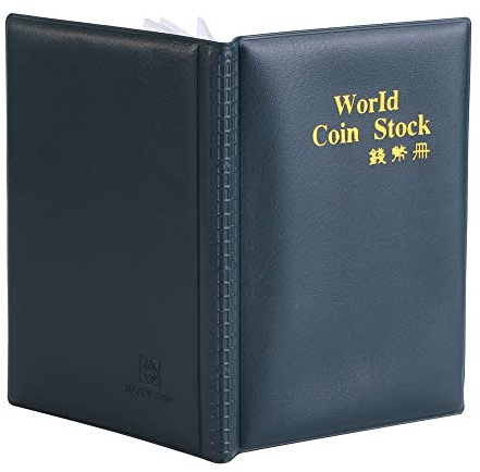 World Coin Stock Album de collection de pièces de monnaie 120 poches Vert