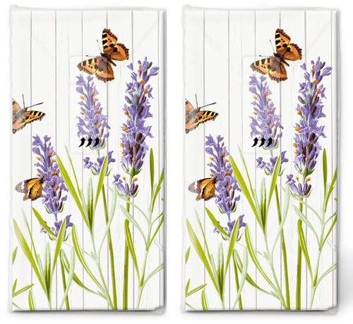 20 einzelne Taschentücher Blumen Duftende Blumenwiese. 2 Packungen mit 10 einzelnen Papiertaschentücher bedruckt als Geschenk.