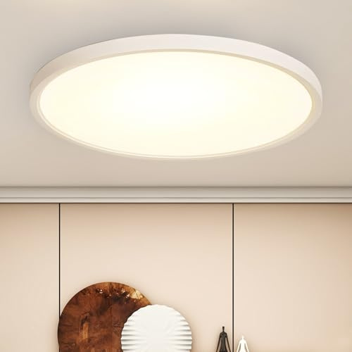 Hopelit Deckenlampe 36W, Rund Ultra Dünn Led Deckenleuchte 3000K Warmweiß, IP44 Wasserfest Deckenleuchte LED Lampe für Bad Schlafzimmer Flur Küche Wohnzimmer Ø 28.5CM