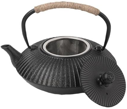 Qianly Théière En Fonte, Chaudière à Thé, Cadeau pour Les Amoureux Du Thé, Bouilloire à Thé Kungfu Japonaise, Théière à Feuilles Mobiles pour Pique-nique Bar, Modèles A