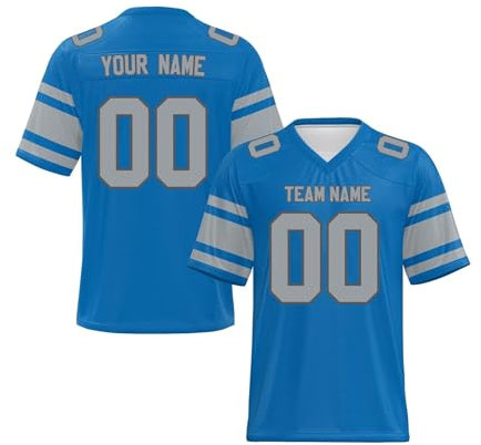 Personalisiertes Baseball Trikot,Teamtrikot Individuell Bedruckt Namen Nummer & Logo,Individuelles Fußballtrikot Für Erwachsene Und Kinder Unisex Baseball Shirt Football Kostüm Damen(2-1)