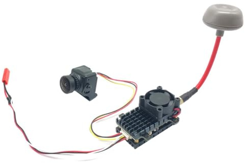 worien Émetteur VTX FPV 5,8 Ghz 2 W + Caméra CMOS 1200TVL + Antenne FPV 2000 MW 48CH Émetteur Audio Vidéo pour Drone FPV Longue Portée