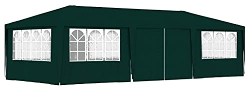 Myheimly Profi Partyzelt mit Seitenwänden UV-beständig Wasserbeständig Pavillon Festzelt Gartenpavillon Gartenzelt Garten Bierzelt Grün,4 x 9 m