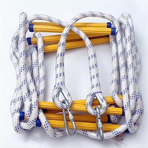LKYLGYU Weiche Leiter, Feuerleiter, Kletterleiter, Ingenieurleiter, mit 2 Haken, Strickleitern, weich und leicht, geeignet für Baumhaus-Strickleiter