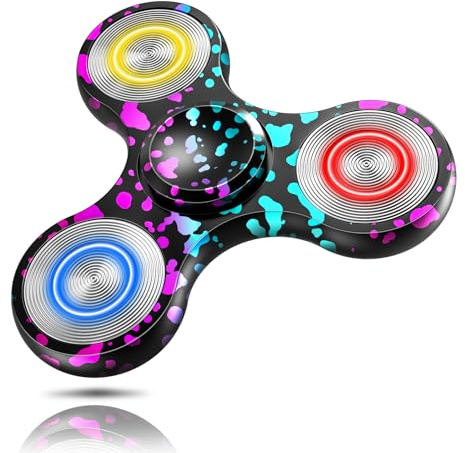 Coolden Hand Spinner Métal EDC Jouets Fidget Toys Lumineux dans L'obscurité | High Speed Stainless Steel Bearing 2-5 Min Fidget Spinner Sensoriel Anti-Stress ADHD Tri Spin pour Enfants Adultes Coloré