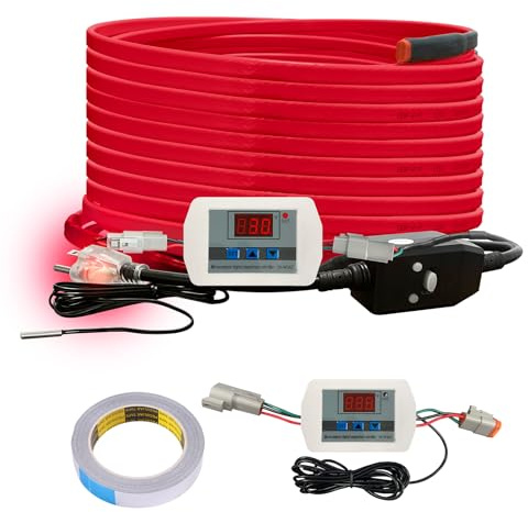 OEBLD Heat Tape for Water Pipes 40FT, Replaceable Smart Thermostat for Pipe Freeze Protection, Self-Regulating Roof Deicing Cable for Metal and Plastic Home Pipes
