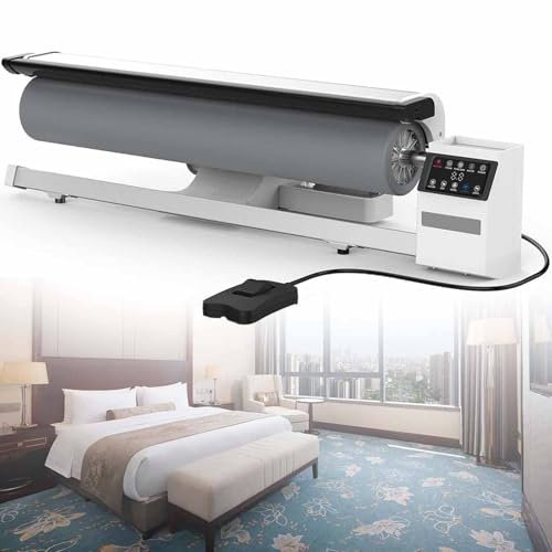 KHYTEBV Machine à Repasser à Rouleaux Professionnelle 2950 W 900 mm, Presse à Vapeur rotative Professionnelle pour Linge d'hôtel et draps de lit avec pédale, Vapeur Continue