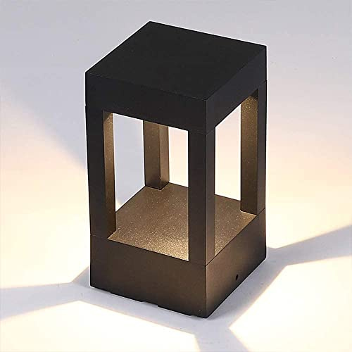 BUNCC Modern Outdoor Post Light, Square LED Landscape Bollard Lamp, Waterproof IP65 Garden Ground Light for Yard, Pathway, Driveway, Patio Commercial Area Illumination