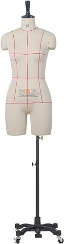 Schneiderpuppenständer for Damen for Nähen mit Holzkopfkappe, verstellbare Schneiderpuppe in Übergröße, for Schneiderinnen, stehende Puppe aus Schaumstoff(XXL)