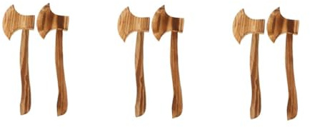 BESPORTBLE 6 Asce in Legno per Costume Macellaio Halloween Accessori Sicuri e Realistici per Decorazioni e Giochi Cosplay Vichinga e Horror