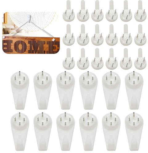 Colgar Cuadros Sin Agujeros pared 80 Piezas Rastro Gancho de Pared Duro,Color Blanco Clavos Pared Sin Taladro,Ganchos de Imagen Duraderos y de Fácil Instalación para Diversas Superficies.