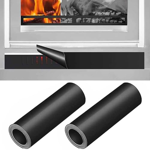 Magnetic Fireplace Draft Cover 2 Pack Black Rubber Fireplace Draft Stopper to Block Cold Air Reduce Heat Loss Winter Indoor Vent Seal 36 x 4 Inch Magnetic Insulation Cover