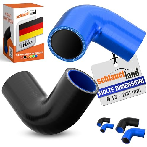 CURVA PER TUBO FLESSIBILE IN SILICONE 90° GRADI DI-Ø 51mm nero 200°C | SELEZIONE | Gomito Intercooler Radiatore Curvatura Turbo Motore Liquido-Raffreddamento Aria-Aspirazione Gomma Manicotto