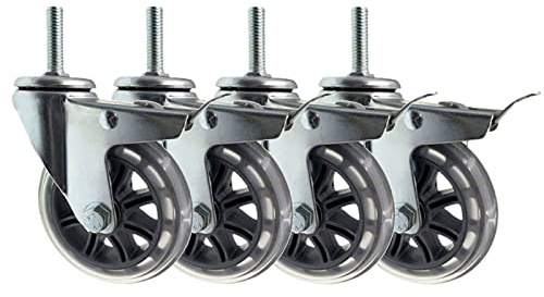 DXYQXL Juego de 4 ruedas giratorias de vástago roscado, uso industrial, capacidad de carga de 200 kg, rodamiento suave y silencioso, compatible con tamaños de pernos M8, M10, M12