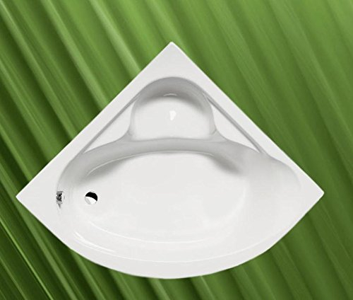 Eckbadewanne NILA 120x120x41cm, weiß, mit Ablaufgarnitur/Sifon und Wannenfüssen