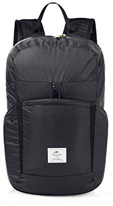Naturehike Ultra Leichtes Packbar Wasserdicht Wandern Daypack, Kleiner Rucksack Dauerhaft Handliche Faltbare Perfekt für Klettern Camping Rucksack Radfahren(Schwarz 25L)