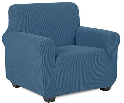 TIANSHU Sesselbezüge,Spandex Sofabezug Stretch Couchbezug Elastischer Antirutsch Stretchhusse Weich Stoff,Jacquard-Stretch-Sofabezug, sesselbezug Schonbezug für Sofa-Sofahalter (Denim Blau)