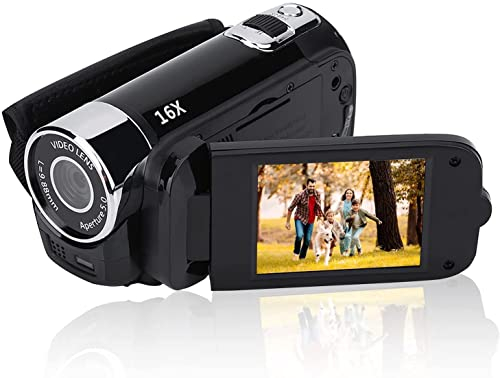 Digitale Videokamera Camcorder 720P 16 MP Full HD 270 ° Rotation Weitwinkel Vlogging-Kamera-Recorder 3,0 Zoll IPS-Display Camcorder Camcorder 16X Zoom Eingebauter NP5C Lithium-Akku (Schwarz-EU)