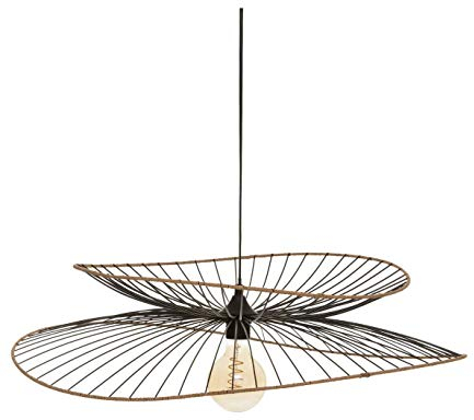 Atmosphera - Suspension Alara Noir - Abat-jour en Métal D70cm - Ampoule Non Incluse E27 40W - Luminaire pour Salon, Bureau, Chambre, Cuisine