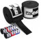 KUANG QUAN FIVING Premium Boxbandagen，4.5 Meter elastische Bandage mit Daumenschlaufe für Boxen，Handgelenkschutz Muay Thai MMA Taekwondo Kampfkunst Boxen Training (schwarz)
