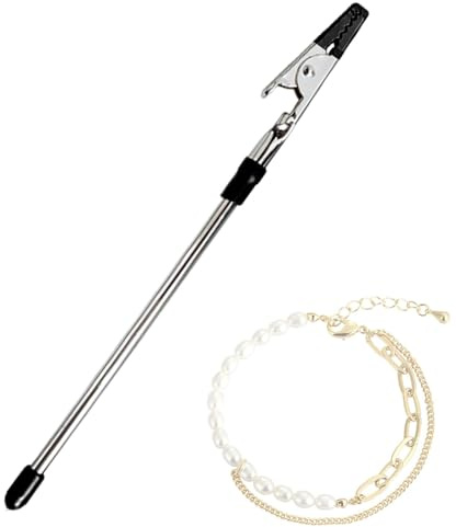 Jewelry Clasp Helper Tool - Alligator Tooth Design Metal Bracelet Fastener Helper - Note Clip Alligator Tooth Design Bracelet Jewelry Assistance Tool for Necklace Multifunction