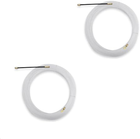Kabelruten, Fischband Fischdraht Nylon Einziehbare Spirale 3mm*10m Weiß, 2er Pack