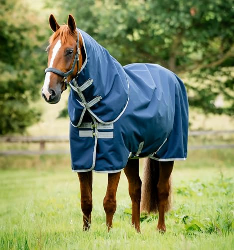 Horseware Amigo Ripstop 900D Lite Plus Halsteil 0g Turnout Decke Navy/Titanium Grey Deckengröße:160 cm / 7´0