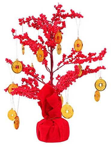 Cabilock Glücksbaum-Ornament Im Chinesischen Stil Für Wohnzimmer Tischdekoration Für Frühling Festival Exquisit Verarbeitet Und Langlebig