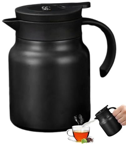 Insulated Carafe, Vacuum Beverage Dispenser, Large-Capacity Hot Water Pitcher, 1l Tea & Coffee Pot, Stainless Steel And Elegant For Women & Men, Home Use