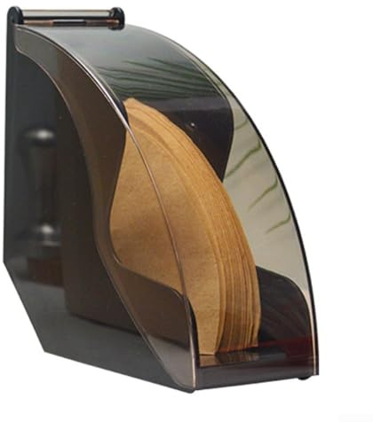 Efficient Storage Solution Acrylic Coffee Filter Paper Holder with Protective Lid (black)