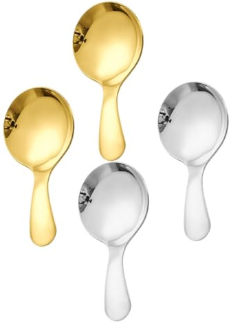 ZUNOXAZ 4 piezas Cucharas Inoxidable para Postres y Helados Multifucción y Fáciles de Limpiar para Café Especias y Azúcar Hogar y Cafeterías