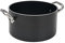 Pentole Agnelli ALSA2104SS20 Alblack Casseruola Alta con Maniglie, Alluminio, Nero, 3.3 L