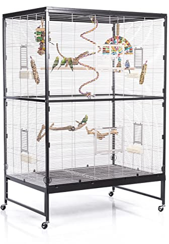 Montana Cages | Vogelvoliere Voliere Vogelkäfig Vogelhaus Käfig XXL ca. 120 x 81 x 180 cm Casa 120 - Antik/Platinum