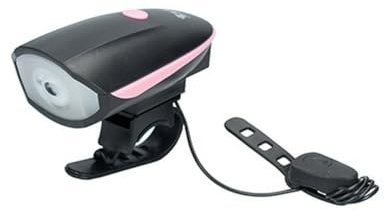 TM Electron PBA-006 TMTOR014P Lumière LED 3 W, 250 LM et 4 Modes pour vélo avec klaxon électrique, Couleur Rose, Standard