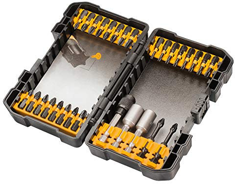 DeWalt Dt70607T-Qz - Juego de 29 piezas para atornillar, llave de vaso hexagonal de 8-10 mm y adaptador magnético