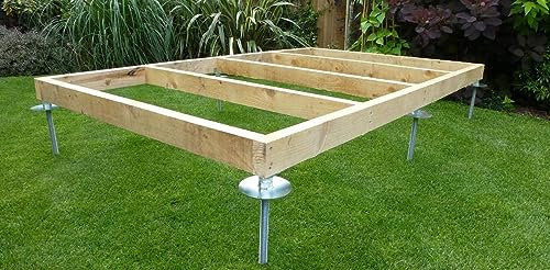 (TIMBER NOT INCLUDED) SHED BASE SYSTEM- QUICK JACK FOR SOFT SURFACES SUITABLE FOR- 8ftx7ft - 8ftx8ft - 10ftx6ft - 8ftx10ft - KIT 3