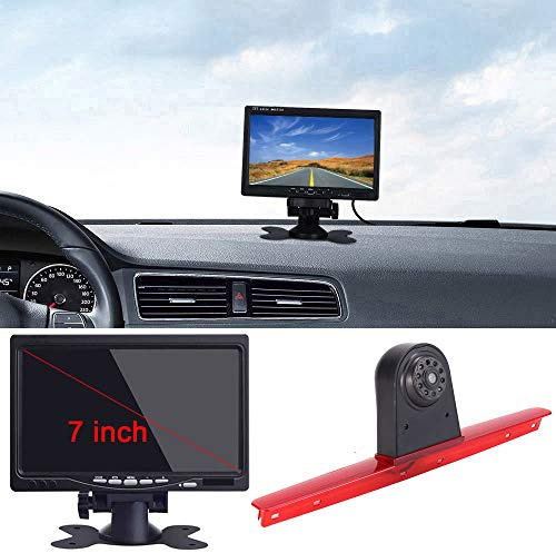Wasserdicht Einparkkamera Einparkhilfe Farbkamera Bremsleuchte Kamera Bremslicht Rückfahrkamera+7 TFT LCD Monitor Ersatz für VW T5 Bus Transporter Caravelle 2003-2015 Bj