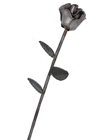 UHRIG Rose Schmiedeeisen, Zierblume aus Stahl, Eisen Deko für Wohnen & Garten, als Geschenk UVM.