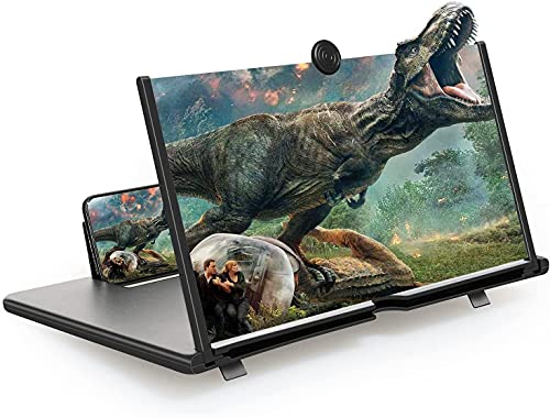STEBRUAM 16 Inch Phone Screen Magnifier,Holder Portable for Movie Video Enlarger 3D Phone Agnifier Screen Pull Design for All Smartphone(Black)