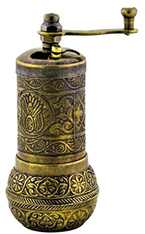 WMDSYGD Molinillos de Especias Pepper Coffee Spice Sal Grinder Molino Turco Hecho A Mano Estilo Vintage Retalleable Llenaron Tradeladuras Cocina Decoración Molinillos de Sal (Color : Metal Color)