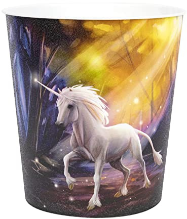 Idena 10842 Children's Waste Paper Bin, Unicorn Motif, 9 Litre Capacity, Made of Polypropylene, Rubbish Bin for Children's Room