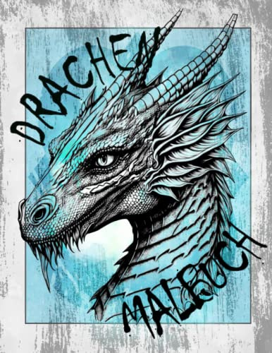 Drachen Malbuch: Ausmalheft für Jugendliche und Erwachse mit 50 tollen Drachenmotiven | Einseitig bedruckt | Zur Entspannung und Auslebung der kreativen Ader | Ca. A4 Format