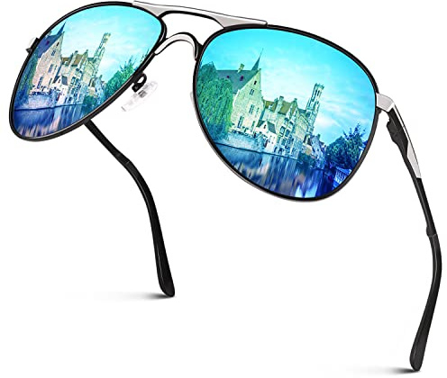 GQUEEN Polarisiert Piloten Sonnenbrille Herren Damen Pilotenbrille UV400