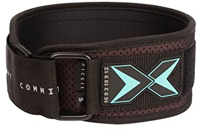 PICSIL Lendengürtel für Powerlifting, ideal für Kniebeugen, Kreuzheben, Bankdrücken, anpassbarer Gürtel mit Platz für Aufnäher, 2 Farben, 4 Größen (Rot, L)