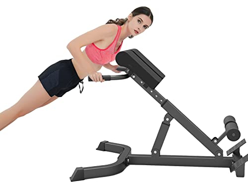 WAHHWF Rückentrainer Zusammenklappbar Römischer Stuhl Rückenverlängerung, Hyperextension Bank Rücken-Training Heavy Duty Gewicht Fitnessstudio Ausrüstung für Trainer Männer Frauen, Lasten 300kg