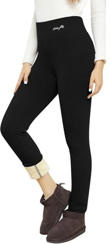 PASUDA Leggings Donna Invernali Leggins Felpati Fodera in Pile a Vita Alta Caldi Leggings Pantaloni Termici Lunghi Pantacollant Elasticizzati Spessi Inverno (Nero, M)
